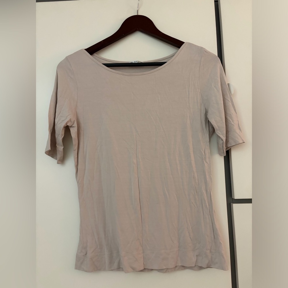 Marks & Spencer Pale Blush Scoop Neck Short Sleeve Top